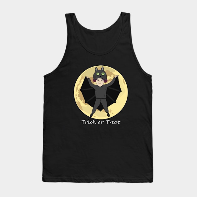 Lovely Kid in Halloween Bat Costume Tank Top by Buntoonkook